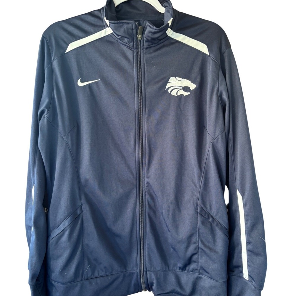 Nike Kansas State Wildcats Full Zip Track Jacket Navy Blue Mens Logo Size XL - Picture 4 of 6